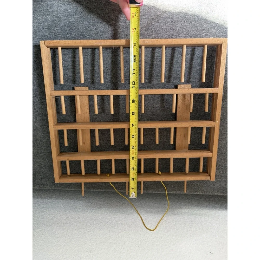 Johnny Buttons Spool Wood Thread Holder Hanging Rack Missing/Broken Spindles